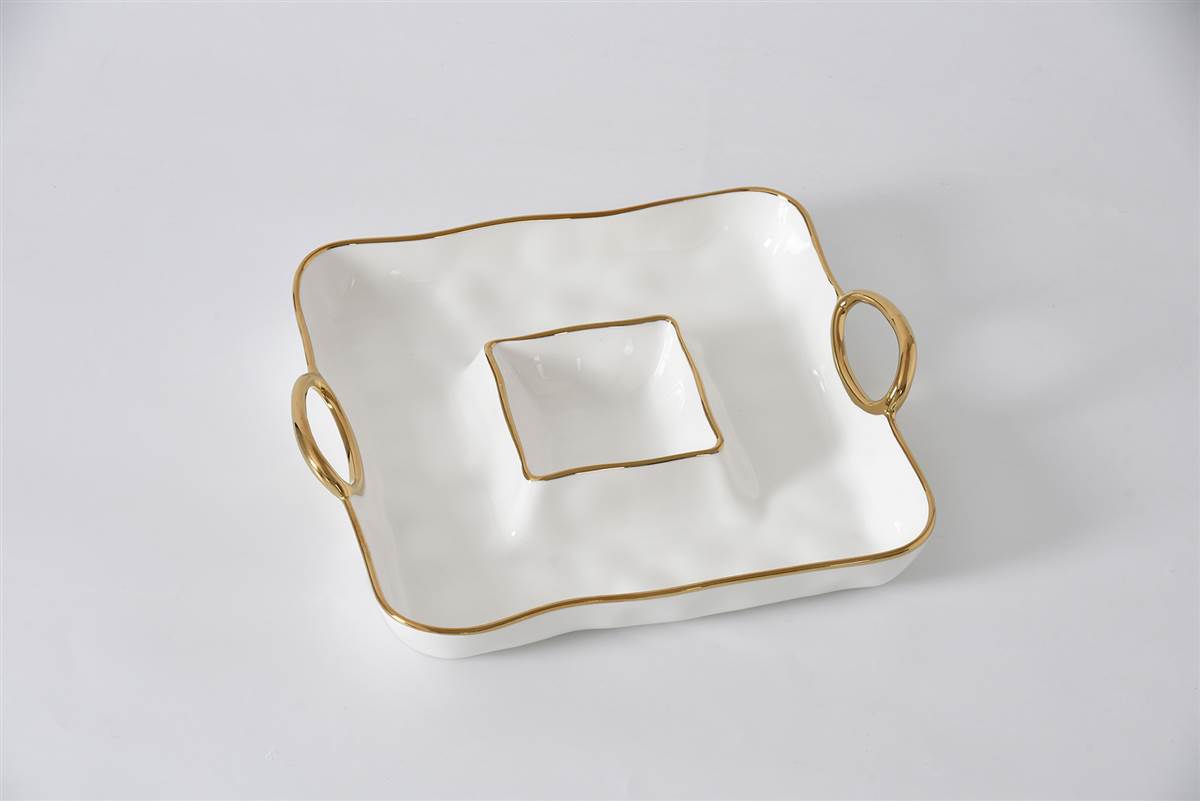 Golden Handles Square Chip and Dip by Pampa Bay