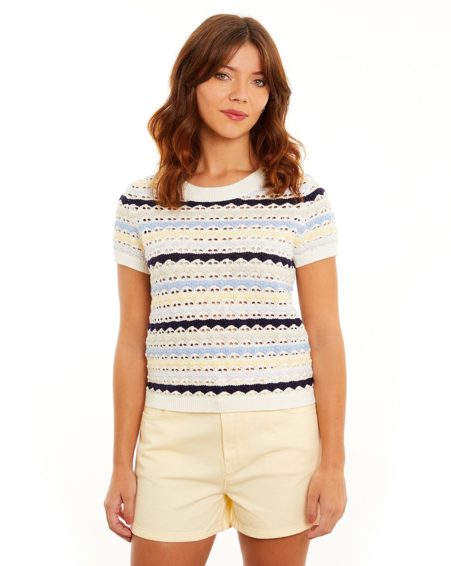 Lumi Stitch Cap Sleeve Crew by &Isla