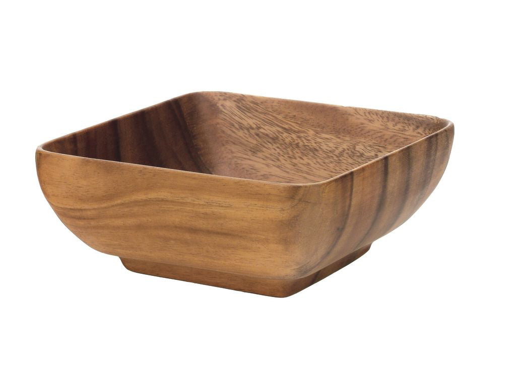 Acaciaware Square Bowl w/ Pedestal Base, 6-inL x 3-inH