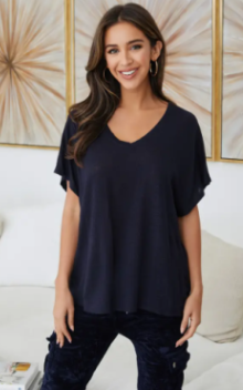 Linen V-Neck Tee