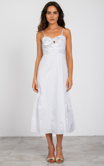 Tayla Midi Dress - White LAVENDER BROWN