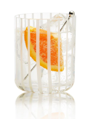 Stripe Short Tumbler S/2 white