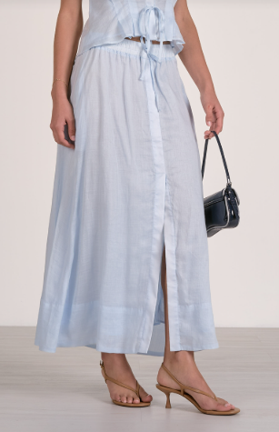 Elan Cotton Voile Maxi Skirt w Slit
