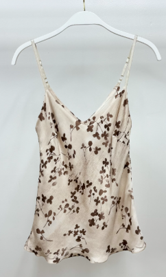 Clover Leaf Floral Silky Tank Top