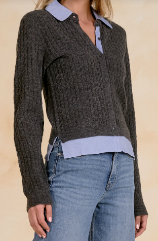 Elan Shirt & Tail Cardigan