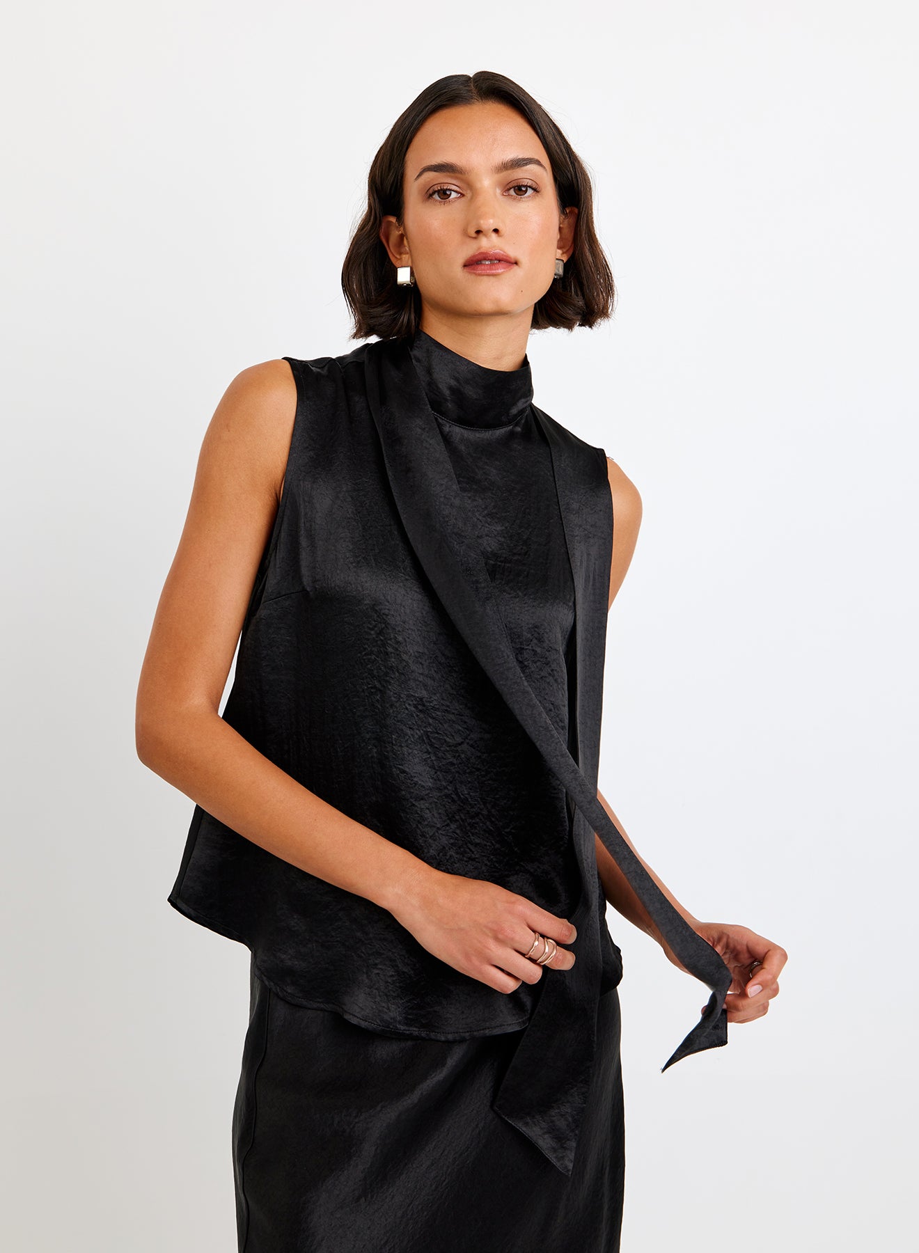 Scarf Neck Blouse