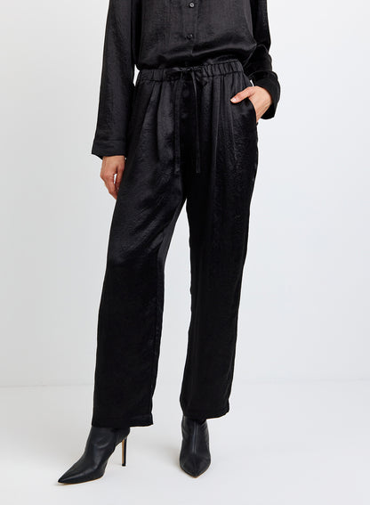 Poull On Slouchy Trouser W/ Elastic Waist + Tie