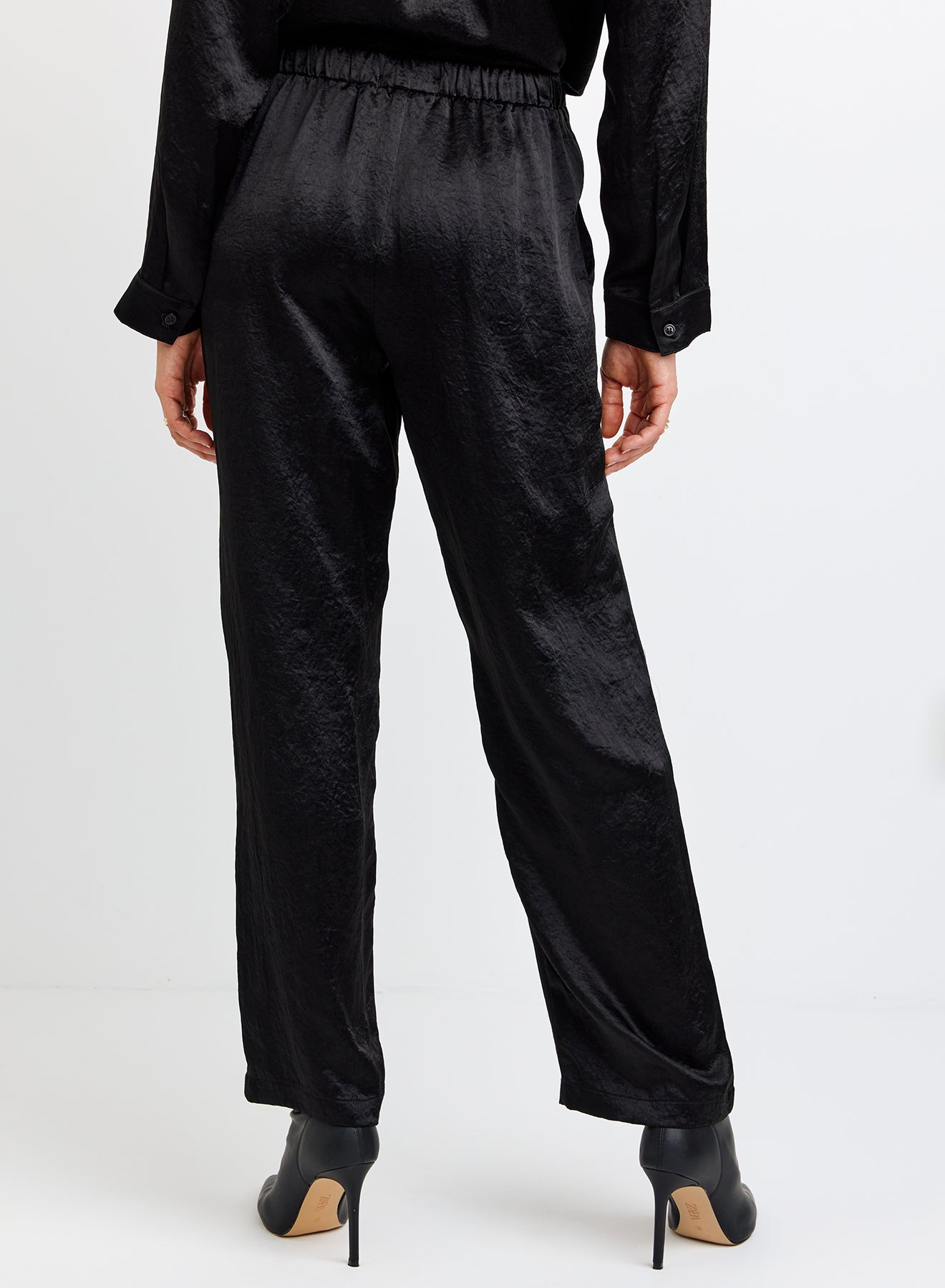 Poull On Slouchy Trouser W/ Elastic Waist + Tie