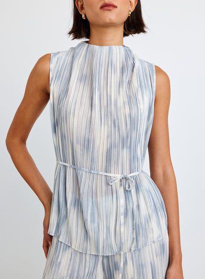 Mock Neck Top W/ Tie Belt