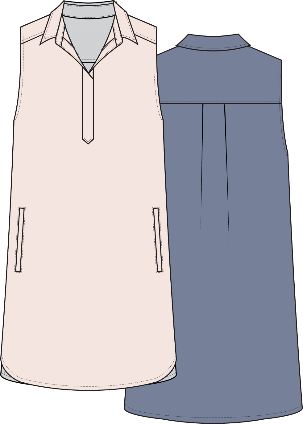 B6691-654-303 - SLEEVELESS A-LINE DRESS