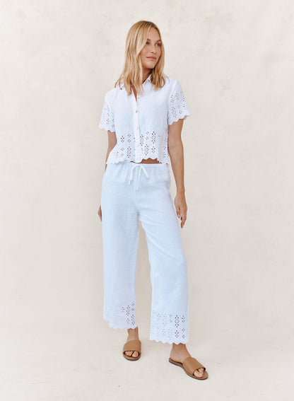 B3335-K74-396 - BEACH CROP WITH EMBROIDERED HEM