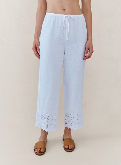 B3335-K74-396 - BEACH CROP WITH EMBROIDERED HEM