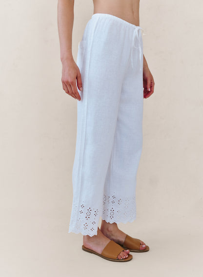 B3335-K74-396 - BEACH CROP WITH EMBROIDERED HEM