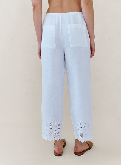 B3335-K74-396 - BEACH CROP WITH EMBROIDERED HEM