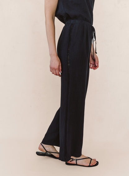 B3483-331-302 - BEACH PANT WITH LATTICE STRIPE