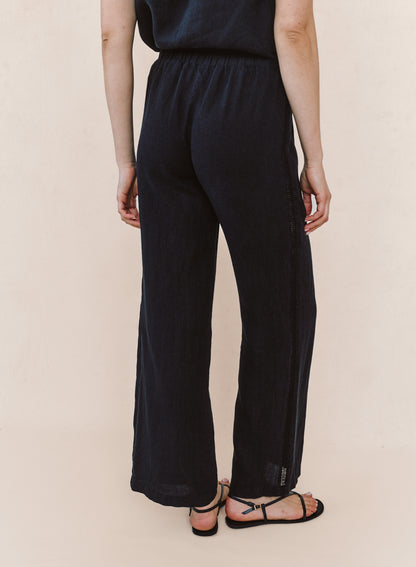 B3483-331-302 - BEACH PANT WITH LATTICE STRIPE