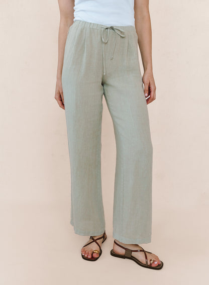 B3483-331-302 - BEACH PANT WITH LATTICE STRIPE