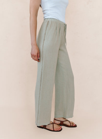B3483-331-302 - BEACH PANT WITH LATTICE STRIPE