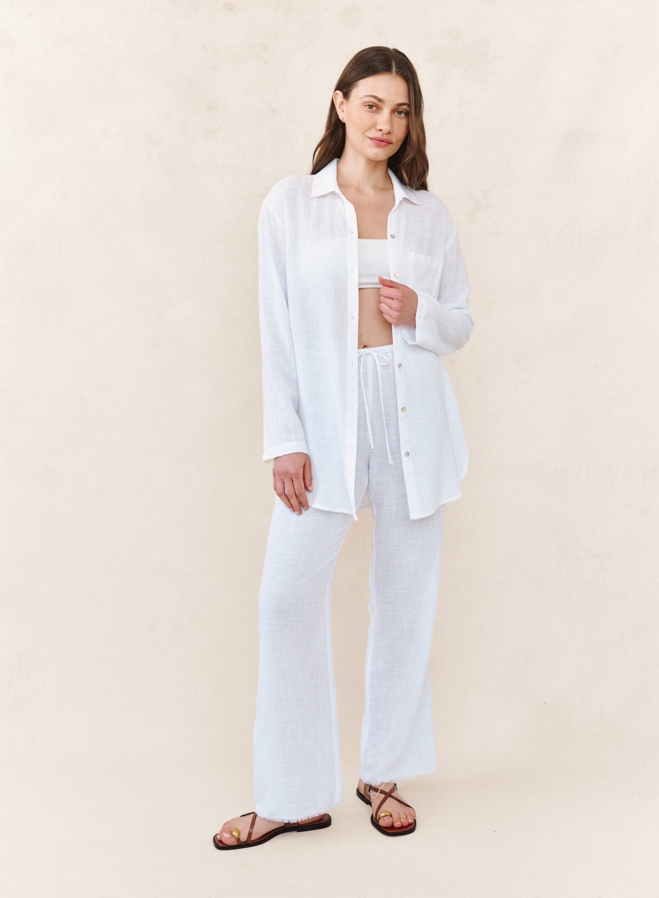 B3423-F94-302 - FRAY HEM BEACH PANT