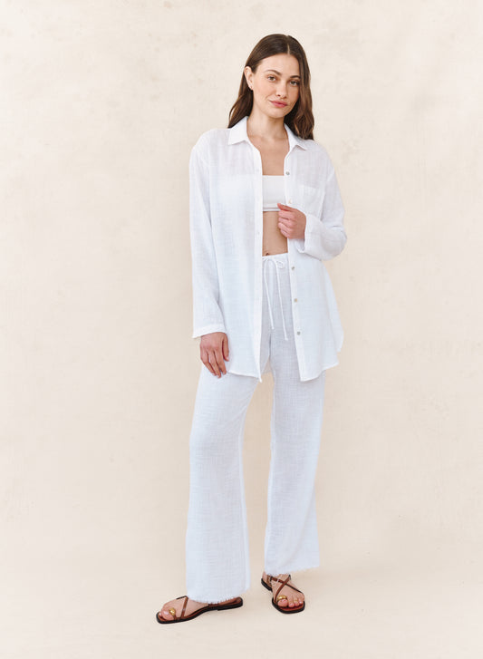 B3423-F94-302 - FRAY HEM BEACH PANT