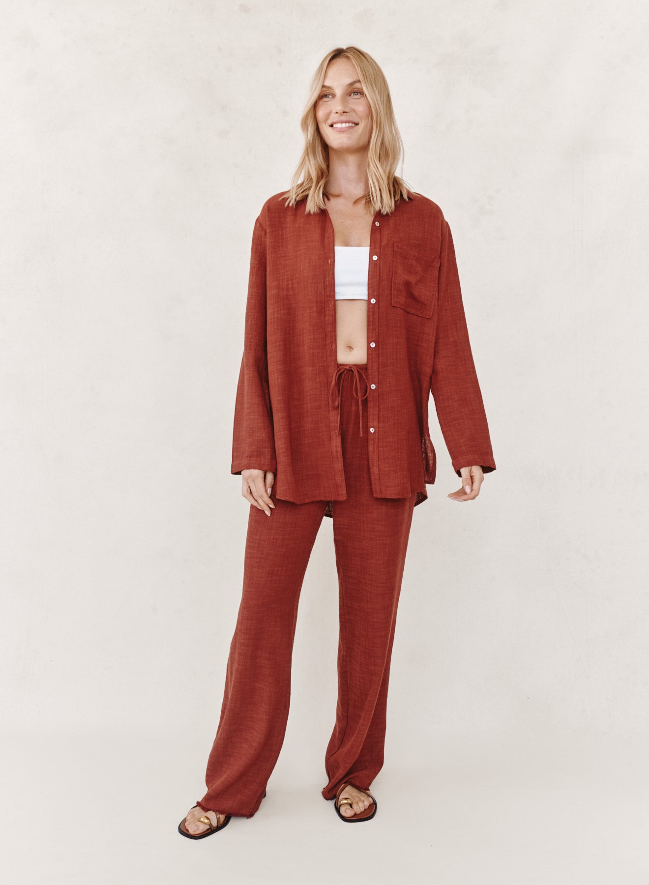 B3423-F94-302 - FRAY HEM BEACH PANT