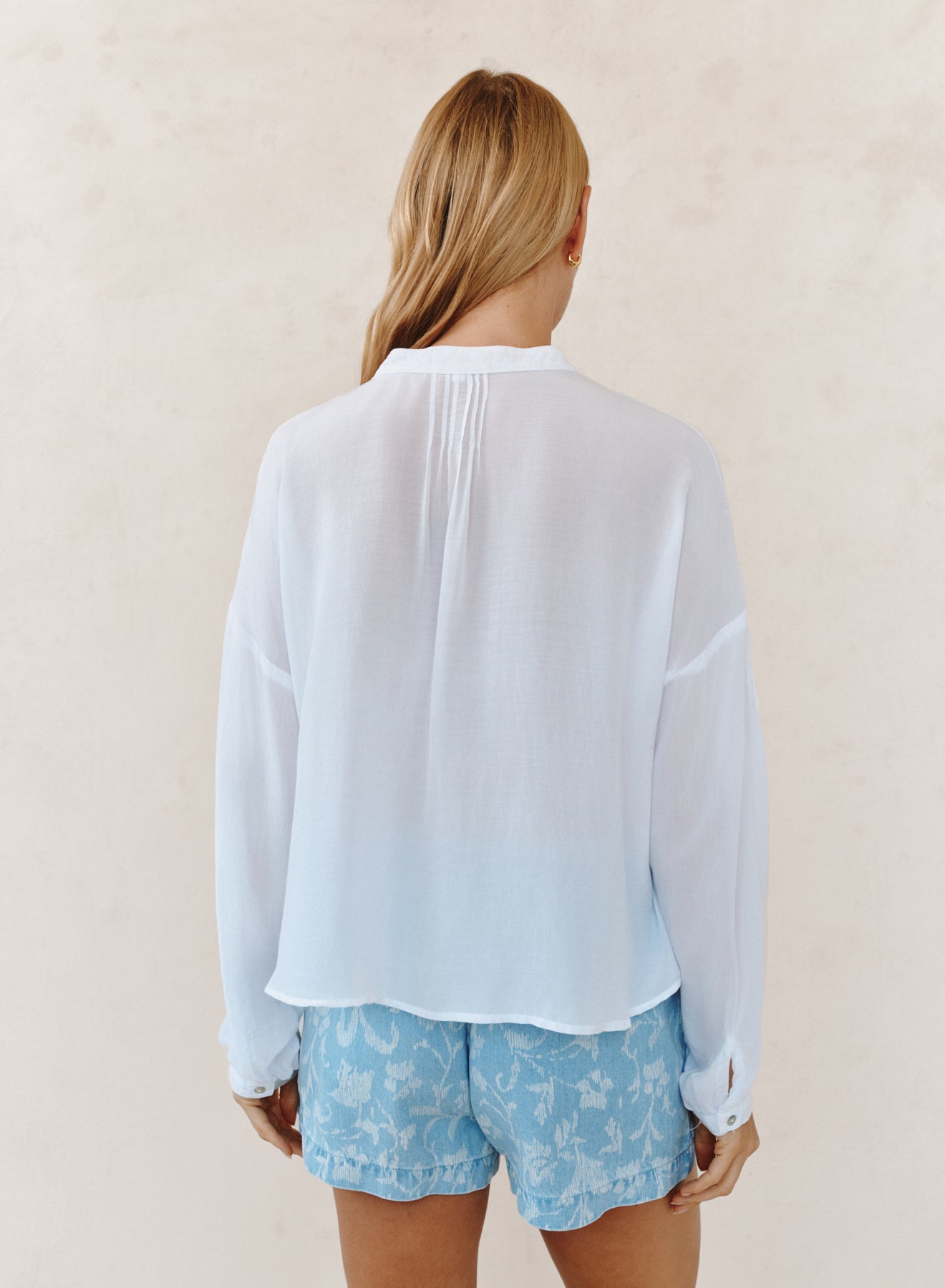 B2012-J41-302 - L/S DROP SHOULDER PINTUCK SHIRT