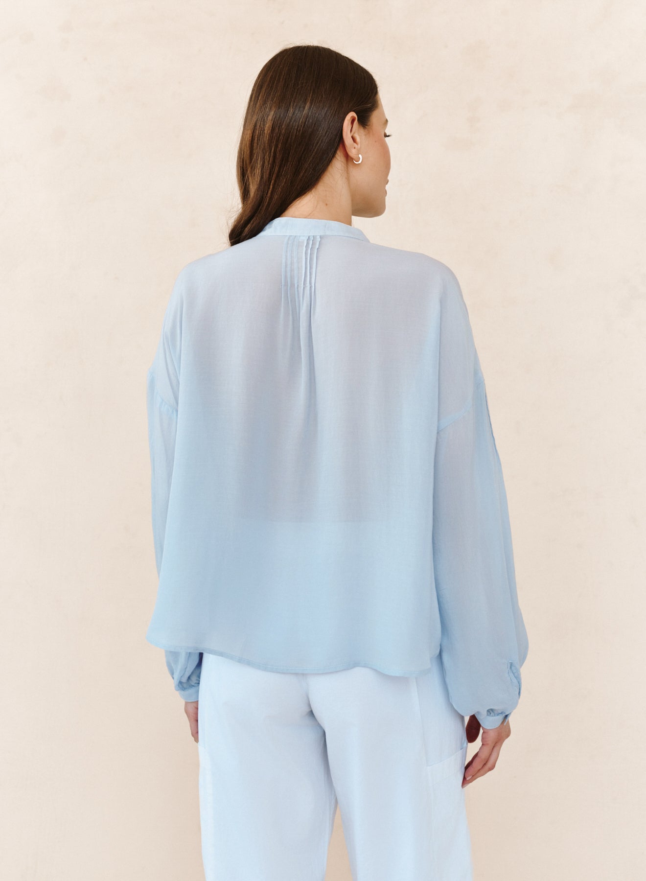 B2012-J41-302 - L/S DROP SHOULDER PINTUCK SHIRT
