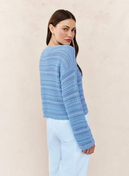 B2667-K90-304 - TEXTURED CREW NECK SWEATER