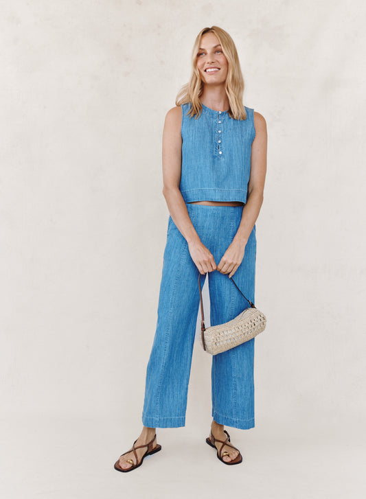 B2171-K75-611 - SLEEVELESS PLACKET PULLOVER