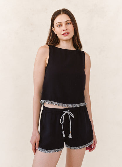 B2178-795-302 - SLEEVELESS FRAY TRIM TANK
