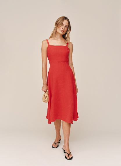 B6748-331-302 - APRON MIDI DRESS