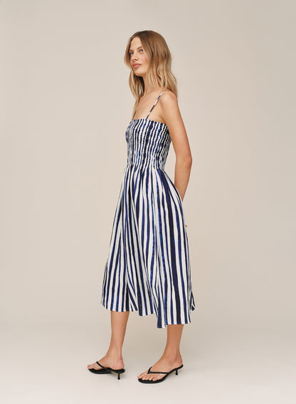 B6766-K97-304 - SMOCKED MIDI DRESS