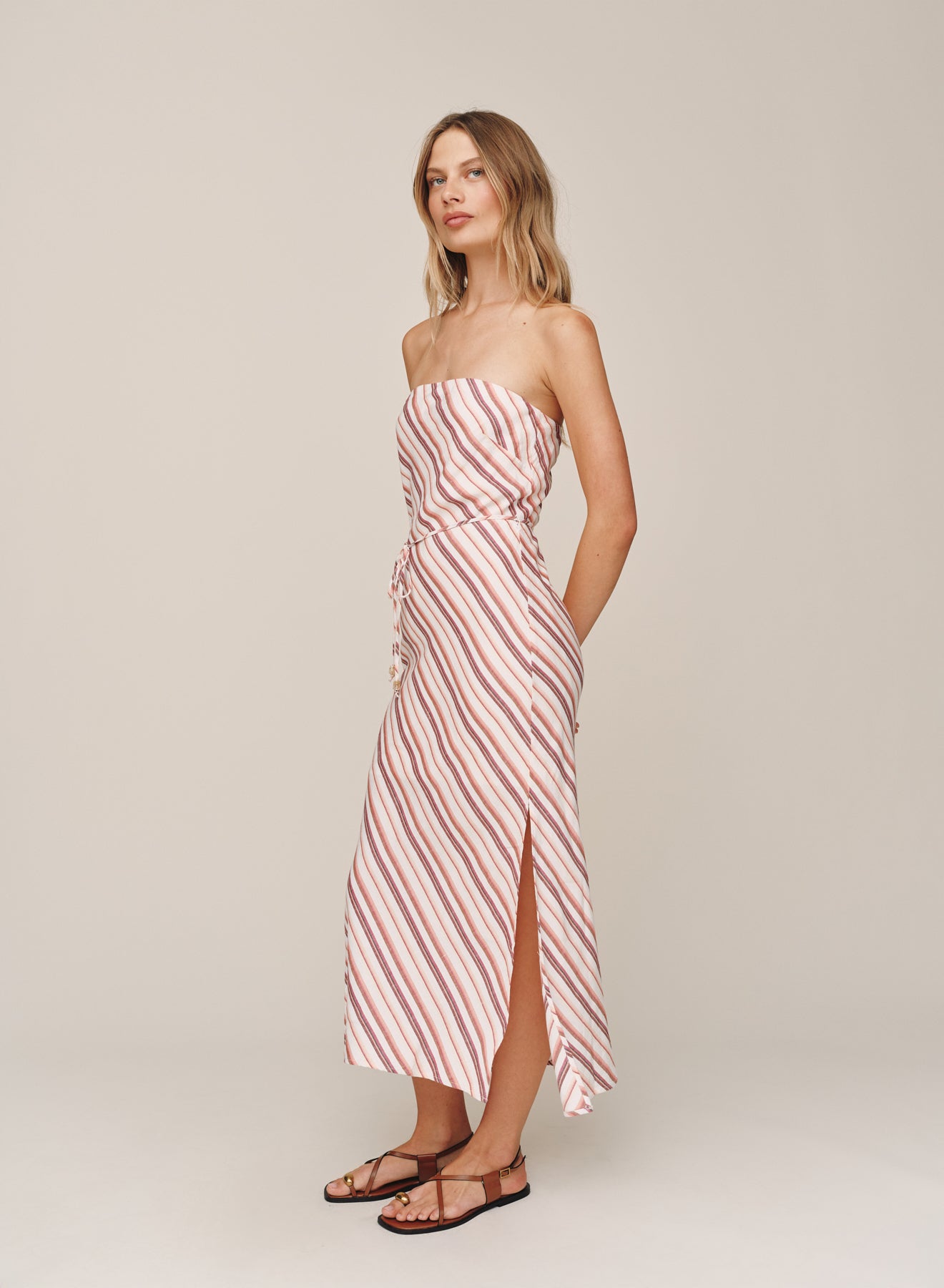 B6800-L13-304 - STRAPLESS BIAS MAXI DRESS