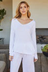 Modal/ Viscose Long Sleeve Mineral Wash Sweater