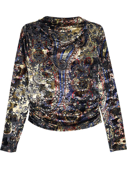 Khami Velvet Burnout Shirred
