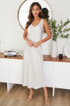 Silk V-Neck Sleeveless Bias Cut Maxi Dress