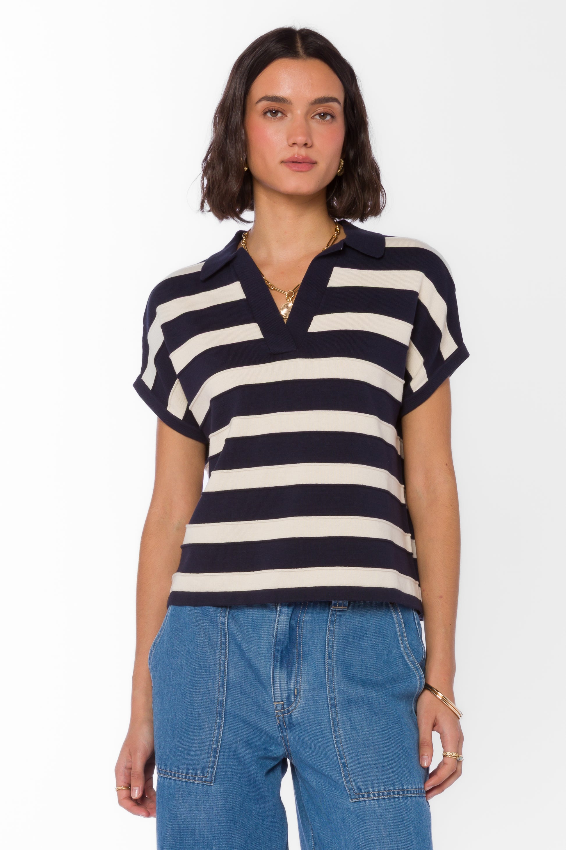 NAVY WHITE STRIPE