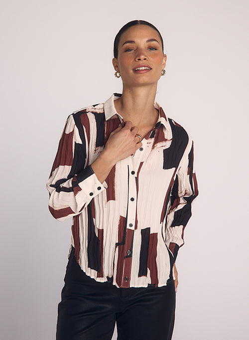 Pleated Button Down