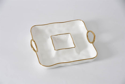 Golden Handles Square Chip and Dip by Pampa Bay