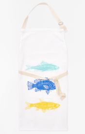 Fish Trio Apron, Hvy Cotton, L: 25-In - H: 31.4-In