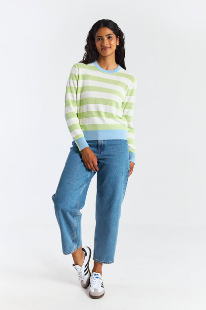MESH STRIPE CREW