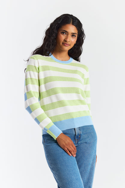 MESH STRIPE CREW