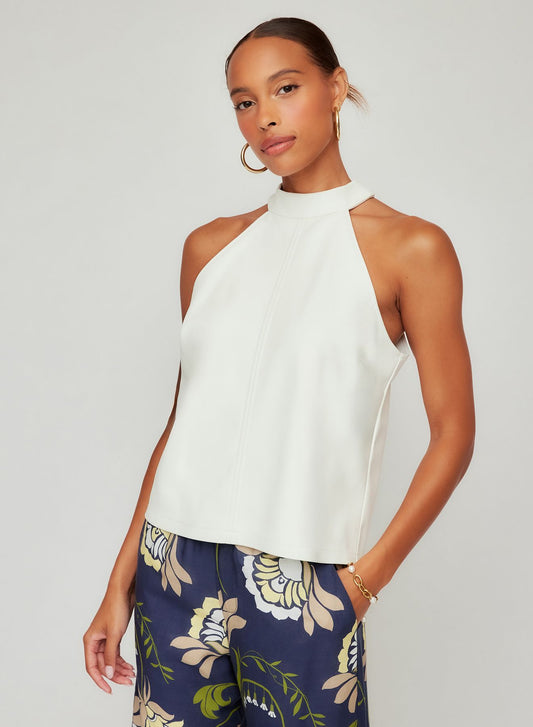 Alexis Faux Leather Halter Top