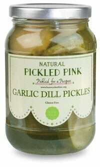 Pickled Pink Garlic Dill Pickles 16Oz / 6