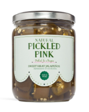 Pickled Pink Sweet Heat Jalapenos 16Oz