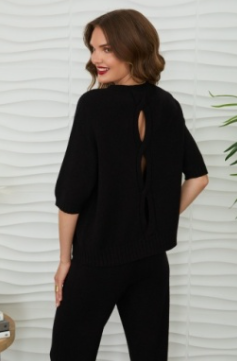 Rib Cuff Hem Crew Neck Sweater Knit Top
