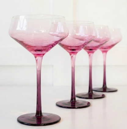 Chrysanthemum Coupe Glass Set of 4 - Byrdeen