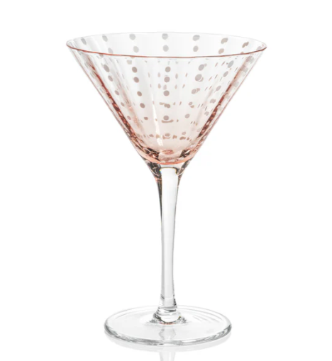 Portofino White Dot Martini - Pink (Set of 2)