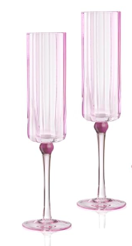 Cranberry Flute set of 2