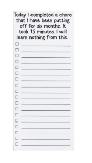 putting off 50 sheet list pad
